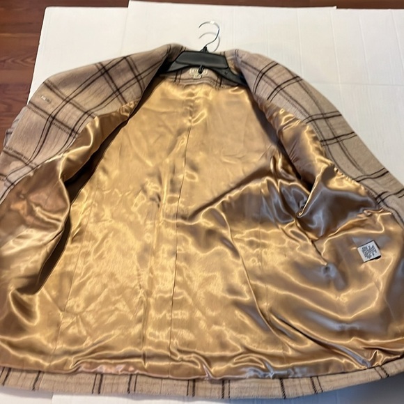 VTG-L.L. Bean-8 Reg-tan plaid-long sleeve, wool& cashmere blend,  blazer/jacket. - Picture 8 of 15